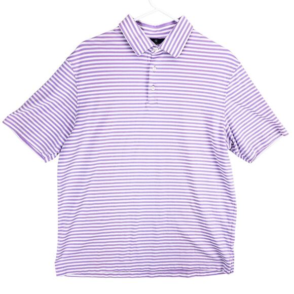 Hart Schaffner Marx Other - Hart Shaffner Marx Luxury Cotton Polo Men's Large 3-button Purple White Stripes